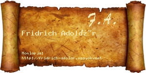 Fridrich Adolár névjegykártya